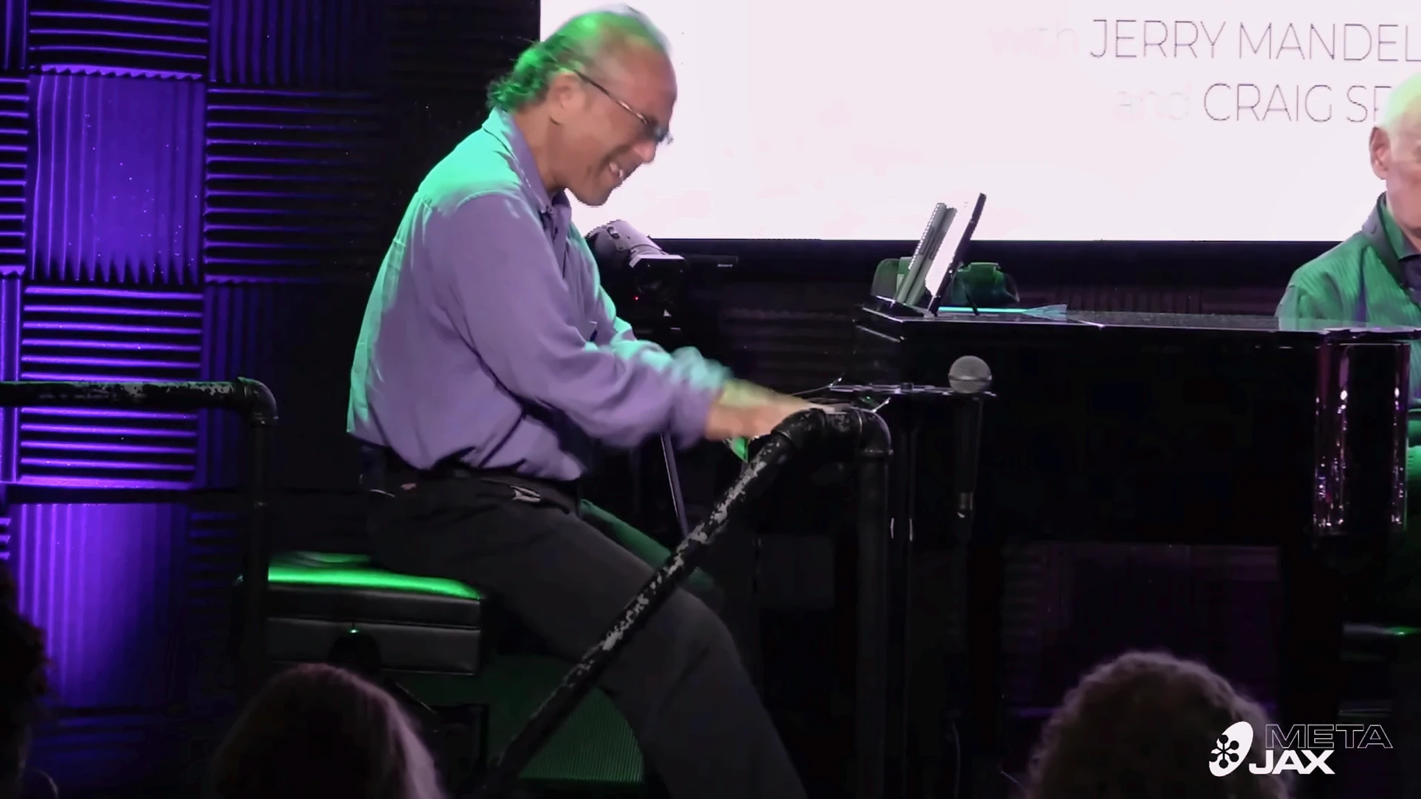 Ron Kobayashi performing at the grand piano during an Irvine Barclay Theatre Jazz Band program