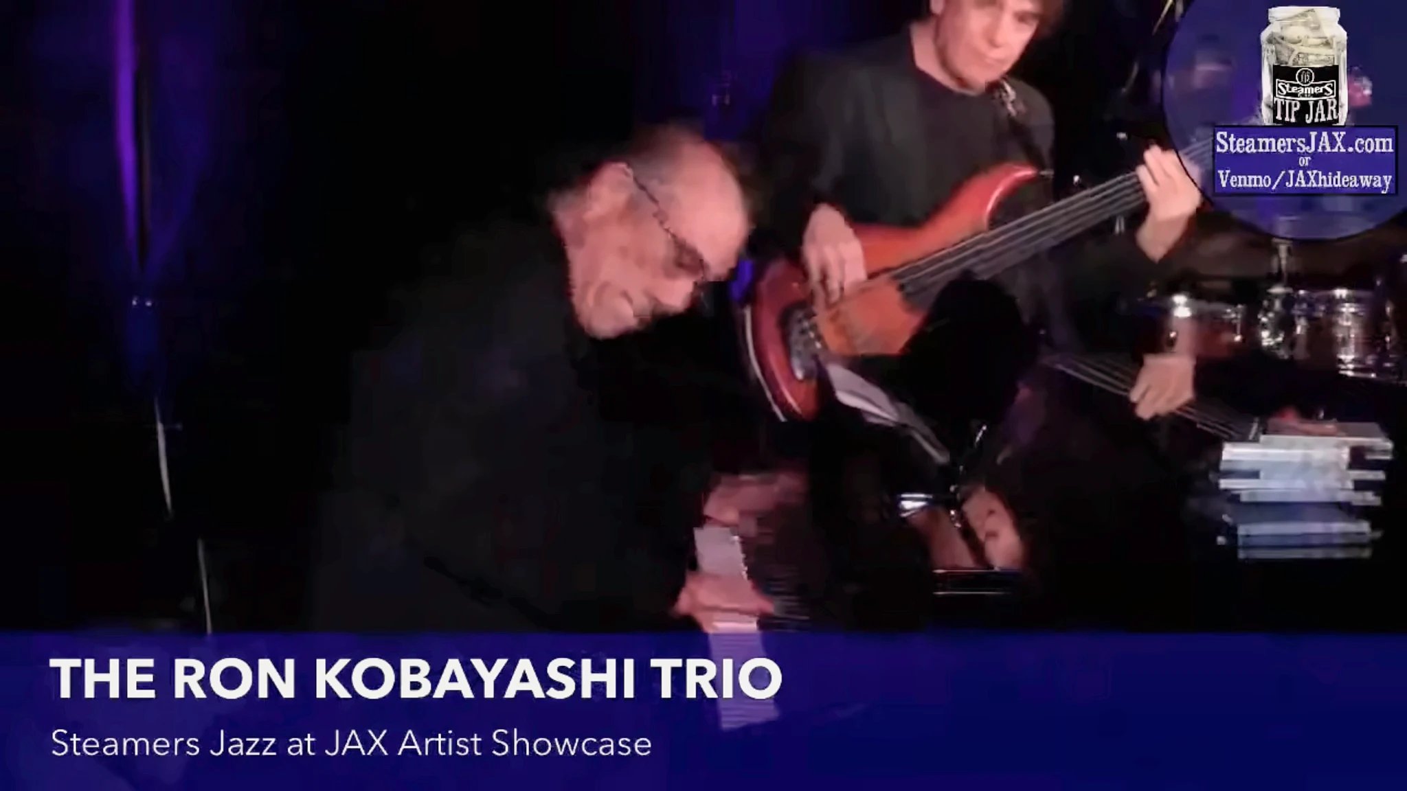 Ron Kobayashi at the piano with his trio during a Steamers Jazz at JAX artist showcase